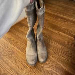 Grey leather Frye boots